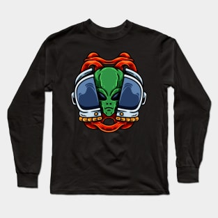 Alien And Astronaut Helmet Long Sleeve T-Shirt